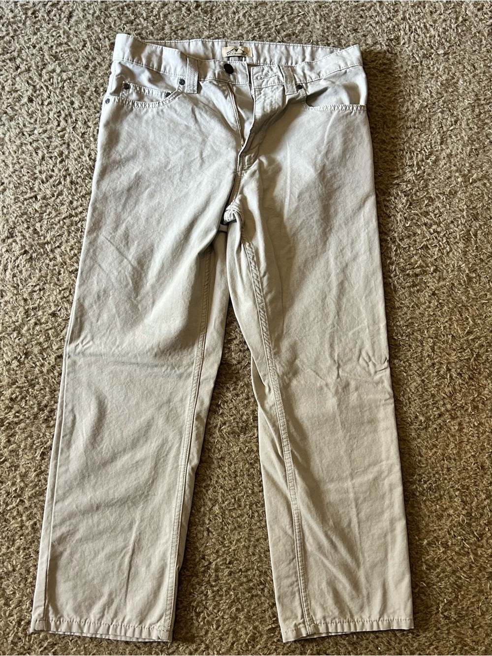 Men's Cargo Pants in Light Beige — Relaxed Straight Fit